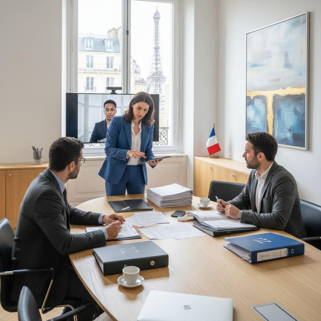 Réunion de bureau : coordination des documents pour travailleur détaché.